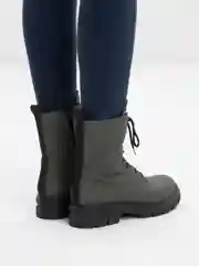 Зелёный хаки ботинки зимние, женские Rieker