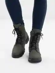 Зелёный хаки ботинки зимние, женские Rieker