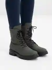 Зелёный хаки ботинки зимние, женские Rieker