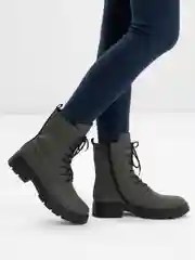Зелёный хаки ботинки зимние, женские Rieker