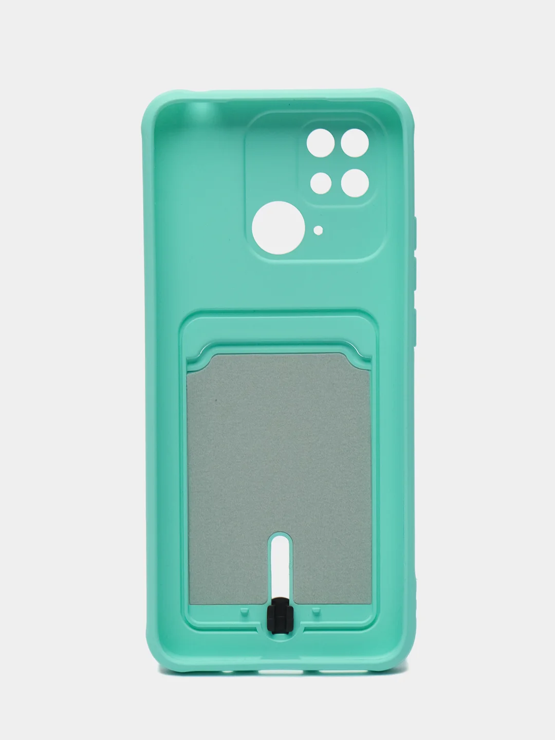Бирюзовый чехол для Xiaomi Redmi 10C, Poco C40 / Сяоми Редми 10С, Поко С40, с карманом для карт