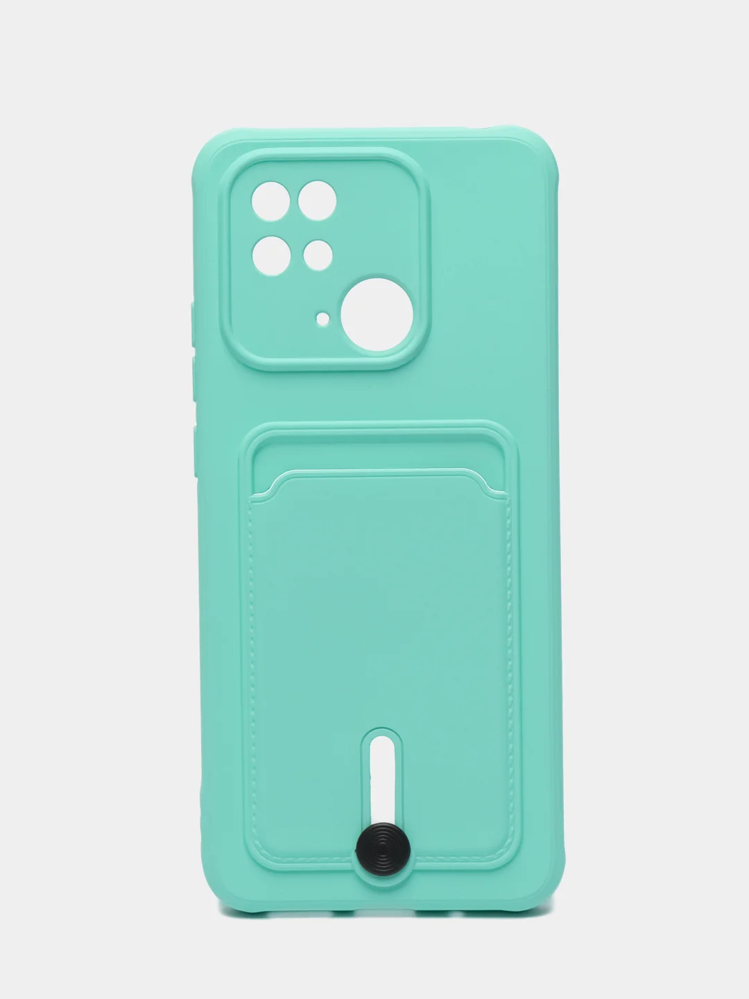 Бирюзовый чехол для Xiaomi Redmi 10C, Poco C40 / Сяоми Редми 10С, Поко С40, с карманом для карт