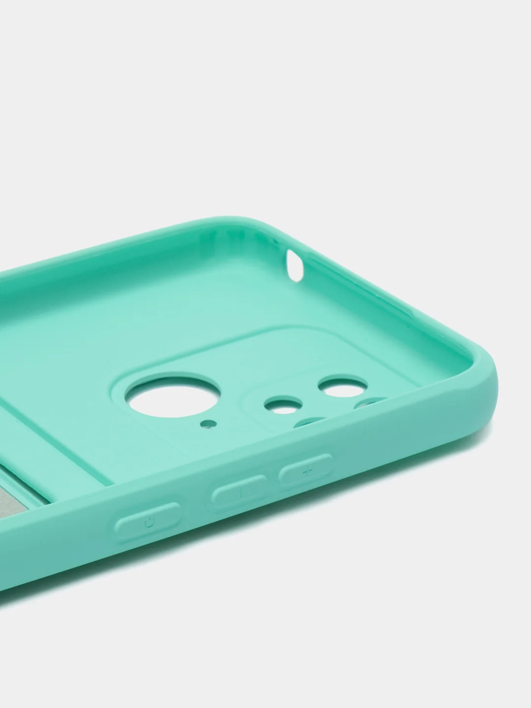 Бирюзовый чехол для Xiaomi Redmi 10C, Poco C40 / Сяоми Редми 10С, Поко С40, с карманом для карт
