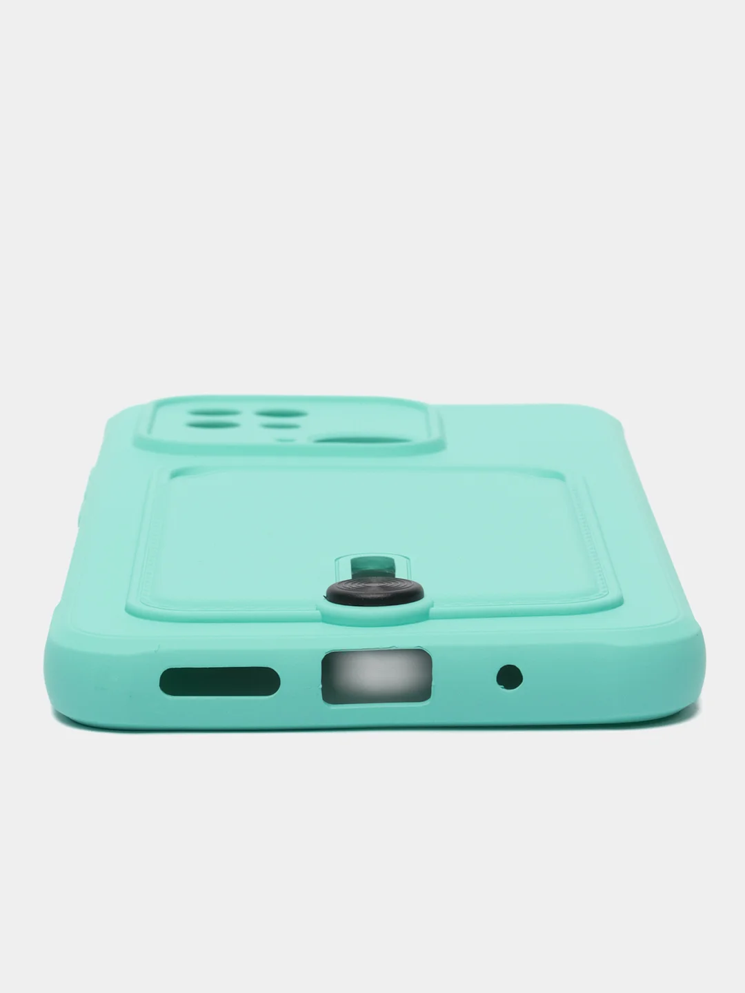 Бирюзовый чехол для Xiaomi Redmi 10C, Poco C40 / Сяоми Редми 10С, Поко С40, с карманом для карт