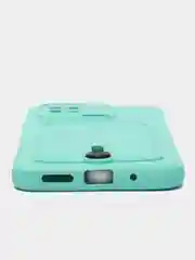 Бирюзовый чехол для Xiaomi Redmi 10C, Poco C40 / Сяоми Редми 10С, Поко С40, с карманом для карт
