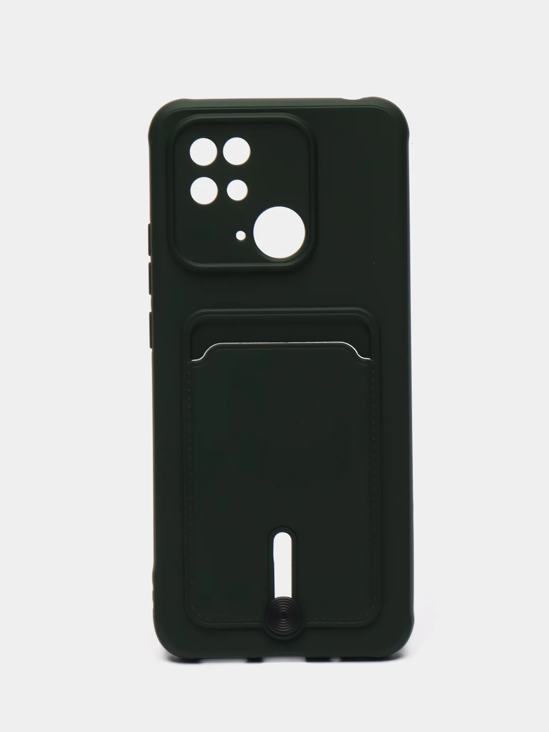 Зеленый чехол для Xiaomi Redmi 10C, Poco C40 / Сяоми Редми 10С, Поко С40, с карманом для карт