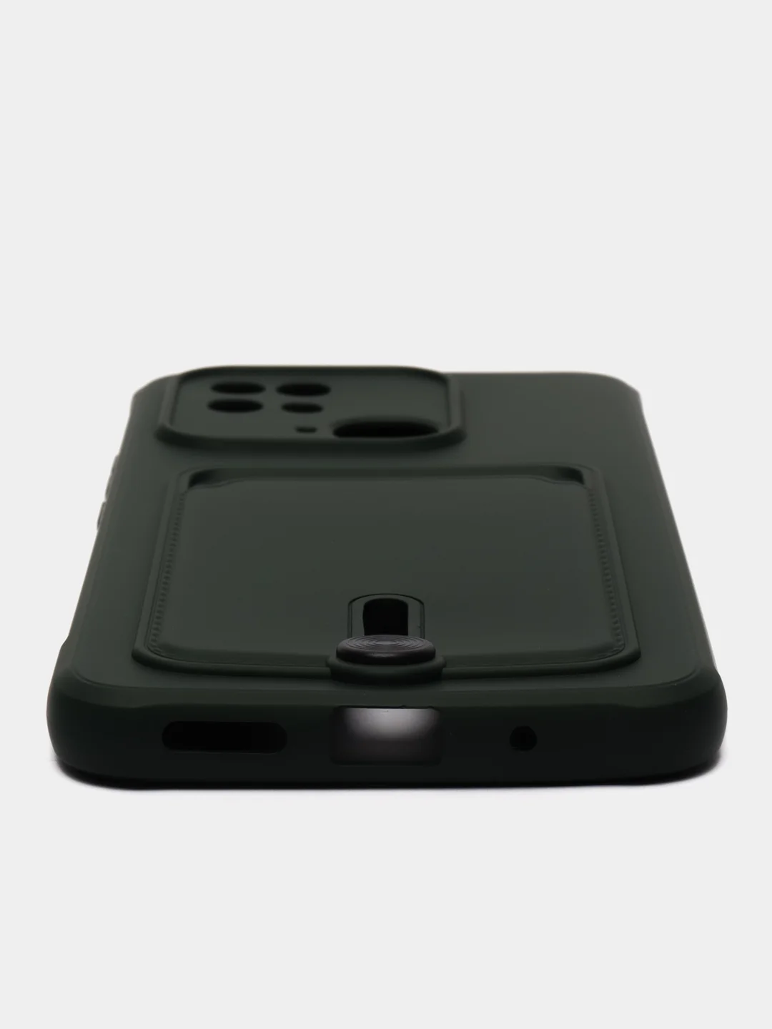 Зеленый чехол для Xiaomi Redmi 10C, Poco C40 / Сяоми Редми 10С, Поко С40, с карманом для карт