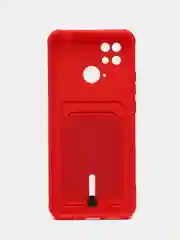 Красный чехол для Xiaomi Redmi 10C, Poco C40 / Сяоми Редми 10С, Поко С40, с карманом для карт