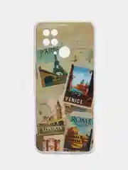 Бежевый чехол для Xiaomi Redmi 10C, Poco C40 / Сяоми Редми 10С, Поко С40, силиконовый, с рисунком