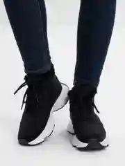 Черный женские кроссовки, зимние, утепленные