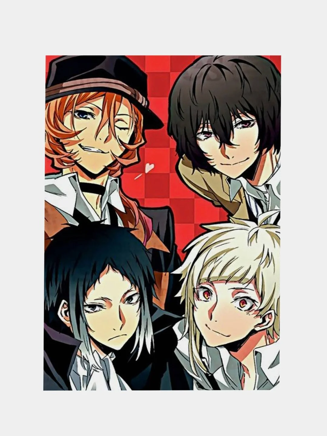 Багровый плакат аниме Бродячие псы, Блич, Bungou stray dogs, Bleach