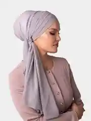 Серый платок мусульманский /Хиджаб/Платок шифоновый /Платок на никах/Готовый платок/Тюрбан/ADEMI