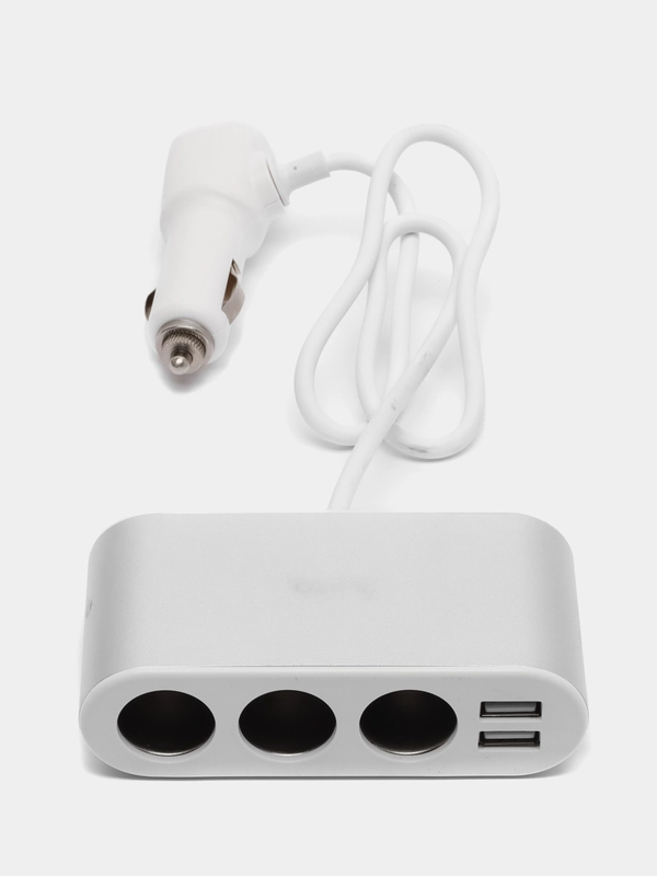 Разветвитель прикуривателя на 3 гнезда, с 2 USB разъемами, с контролем напряжения Hoco Z13