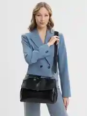 Черный сумка женская через плечо с широким ремнем