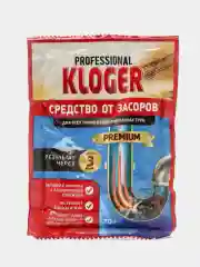 Оранжевый средство для прочистки труб от засоров KLOGER PROFF, для устранения засоров, гранулы, 70 г