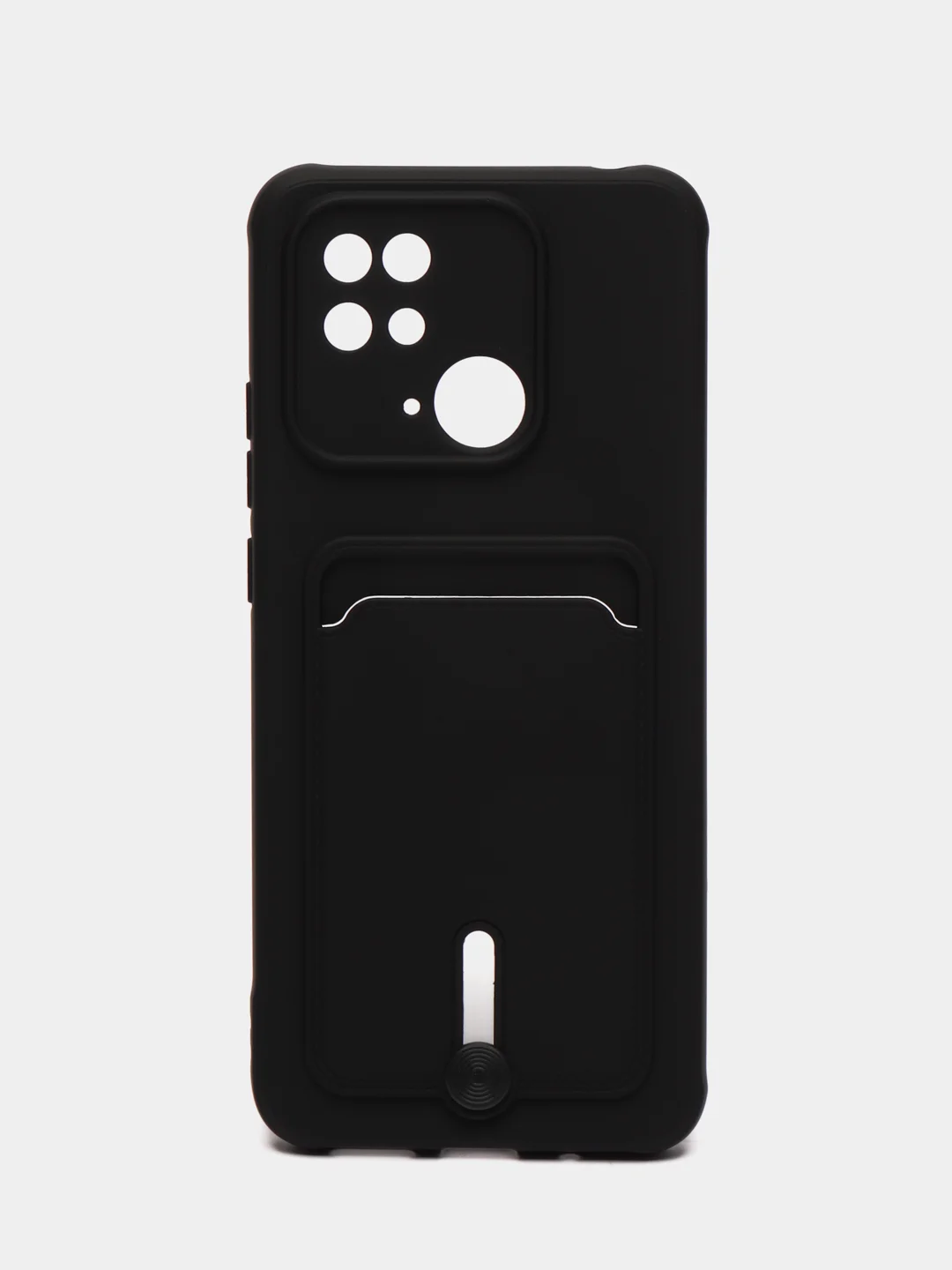 Черный чехол для Xiaomi Redmi 10C, Poco C40 / Сяоми Редми 10С, Поко С40, с карманом для карт