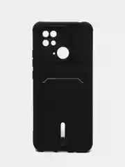Черный чехол для Xiaomi Redmi 10C, Poco C40 / Сяоми Редми 10С, Поко С40, с карманом для карт