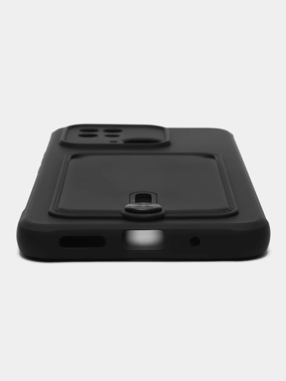 Черный чехол для Xiaomi Redmi 10C, Poco C40 / Сяоми Редми 10С, Поко С40, с карманом для карт