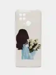 Синий меланж чехол для Xiaomi Redmi 10C, Poco C40 / Сяоми Редми 10С, Поко С40, силиконовый, с рисунком