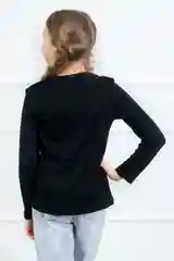Черный лонгслив детский 5+ базовый, хлопковый