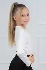 Белый лонгслив детский 5+ базовый, хлопковый