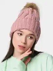 Розовый шапка вязаная теплая для женщин