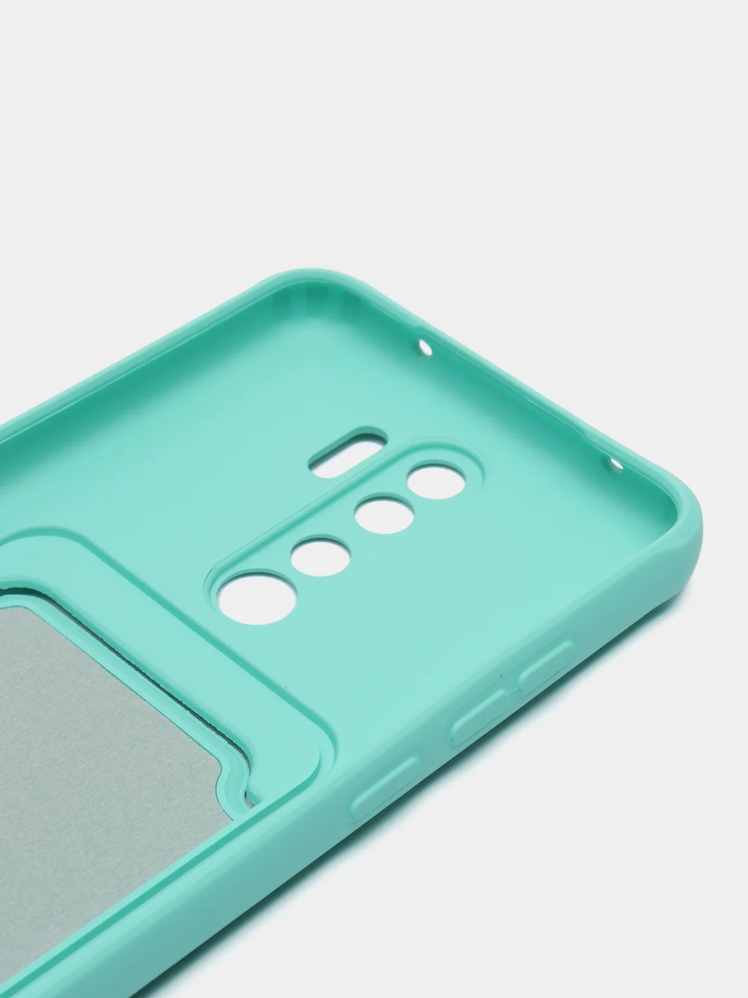 Бирюзовый чехол для Xiaomi Redmi Note 8 Pro (Сяоми Редми Нот 8 Про), с карманом для карт