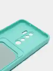 Бирюзовый чехол для Xiaomi Redmi Note 8 Pro (Сяоми Редми Нот 8 Про), с карманом для карт