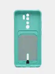 Бирюзовый чехол для Xiaomi Redmi Note 8 Pro (Сяоми Редми Нот 8 Про), с карманом для карт