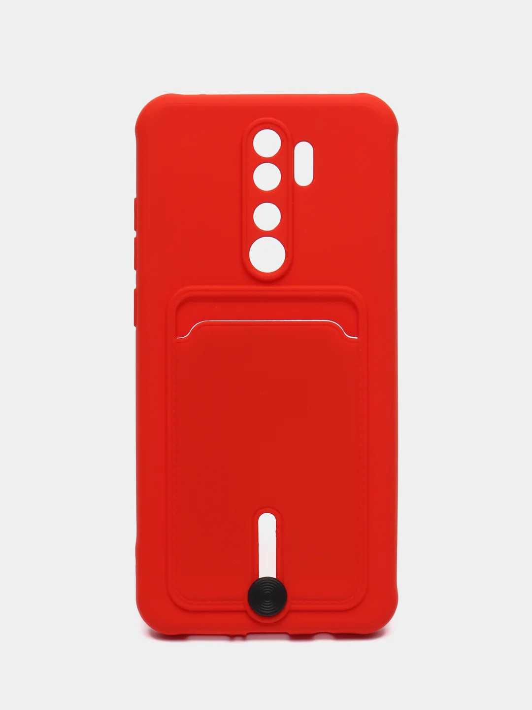 Красный чехол для Xiaomi Redmi Note 8 Pro (Сяоми Редми Нот 8 Про), с карманом для карт