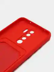 Красный чехол для Xiaomi Redmi Note 8 Pro (Сяоми Редми Нот 8 Про), с карманом для карт