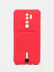 Фуксия чехол для Xiaomi Redmi Note 8 Pro (Сяоми Редми Нот 8 Про), с карманом для карт