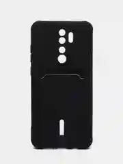 Черный чехол для Xiaomi Redmi Note 8 Pro (Сяоми Редми Нот 8 Про), с карманом для карт