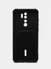 Черный чехол для Xiaomi Redmi Note 8 Pro (Сяоми Редми Нот 8 Про), с карманом для карт