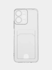 Чехол для Xiaomi Redmi 12 / Сяоми Редми 12, прозрачный, с карманом для карты