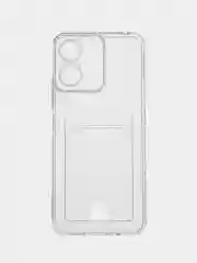 Чехол для Xiaomi Redmi 12 / Сяоми Редми 12, прозрачный, с карманом для карты