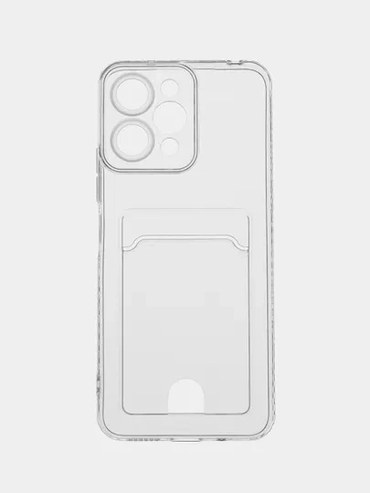 Чехол для Xiaomi Redmi 12 / Сяоми Редми 12, прозрачный, с карманом для карты