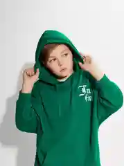 Зеленый худи для мальчика ACOOLA из футера с начесом посадки comfort