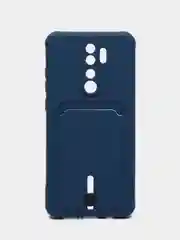 Синий чехол для Xiaomi Redmi Note 8 Pro (Сяоми Редми Нот 8 Про), с карманом для карт