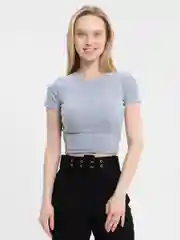 Молочный топ в рубчик, спортивный, укороченный