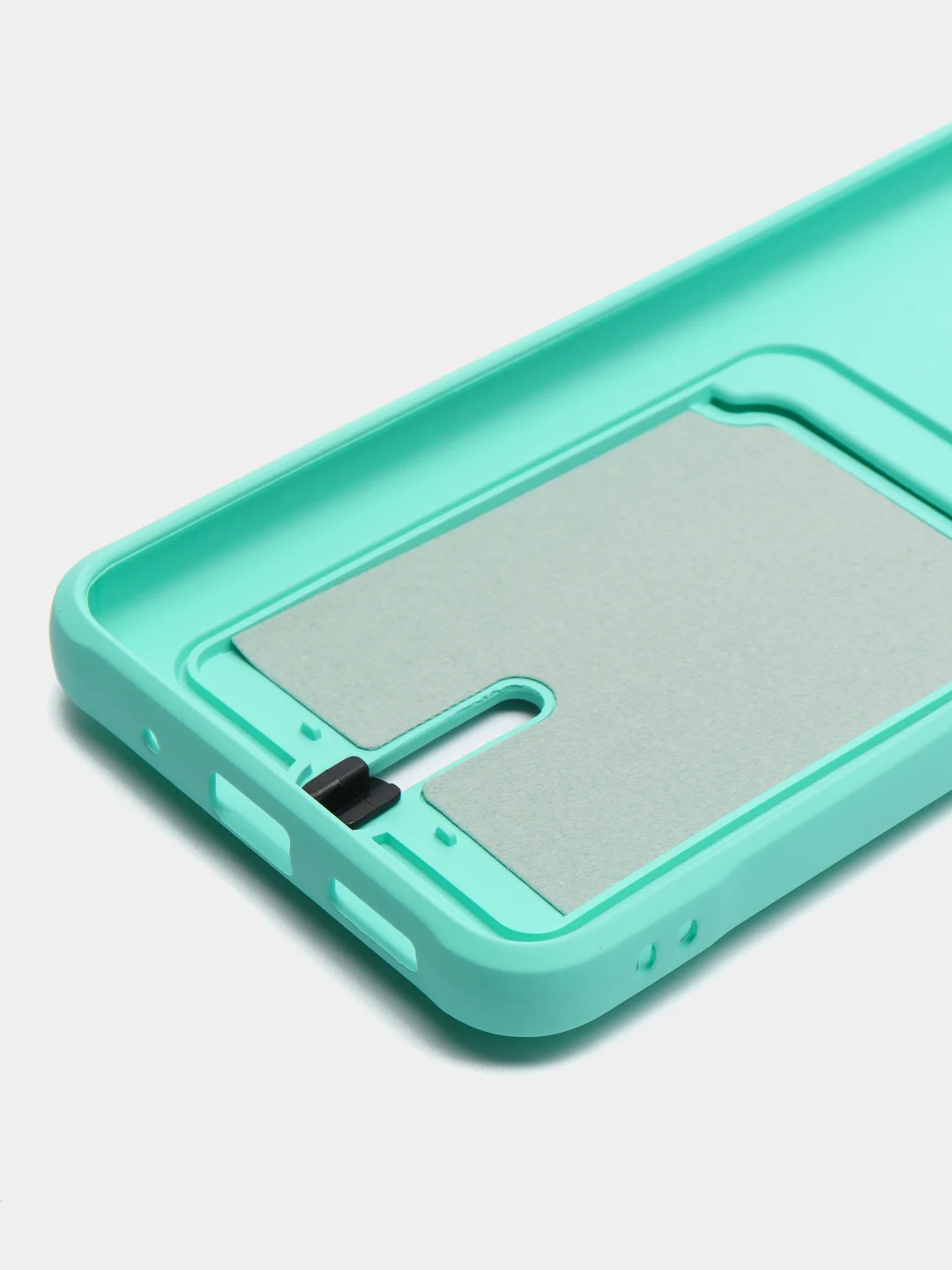 Бирюзовый чехол для Xiaomi Redmi 12C (Сяоми Редми 12С), с карманом для карт