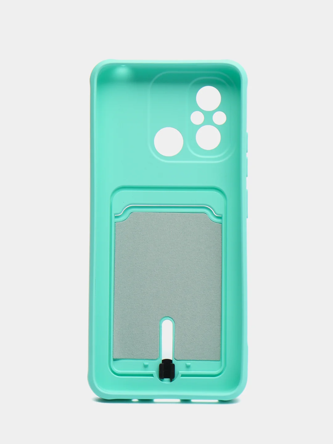 Бирюзовый чехол для Xiaomi Redmi 12C (Сяоми Редми 12С), с карманом для карт