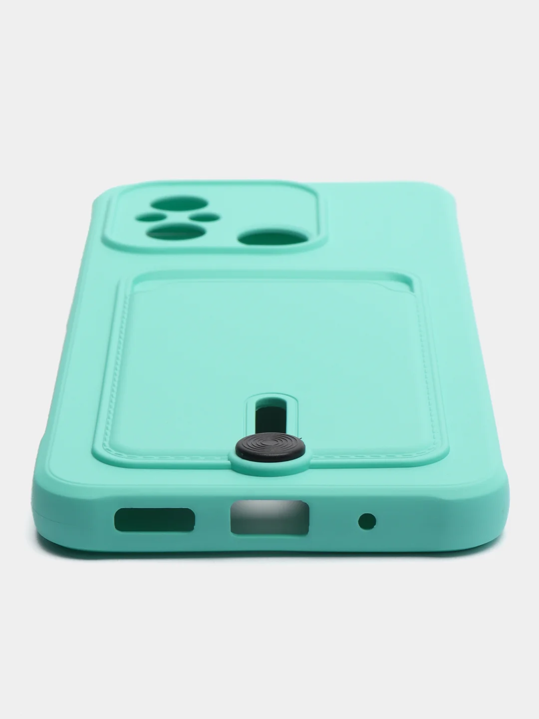 Бирюзовый чехол для Xiaomi Redmi 12C (Сяоми Редми 12С), с карманом для карт