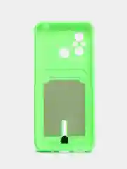 Лайм чехол для Xiaomi Redmi 12C (Сяоми Редми 12С), с карманом для карт