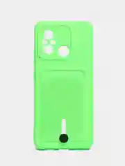 Лайм чехол для Xiaomi Redmi 12C (Сяоми Редми 12С), с карманом для карт