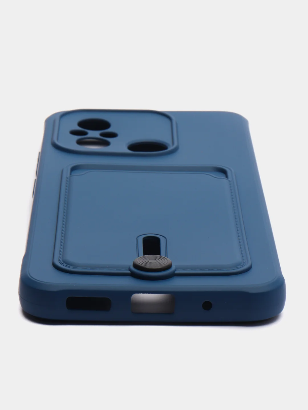 Синий чехол для Xiaomi Redmi 12C (Сяоми Редми 12С), с карманом для карт