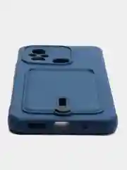 Синий чехол для Xiaomi Redmi 12C (Сяоми Редми 12С), с карманом для карт