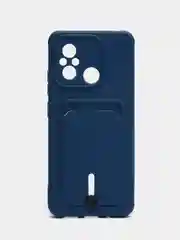 Синий чехол для Xiaomi Redmi 12C (Сяоми Редми 12С), с карманом для карт