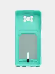 Бирюзовый чехол Xiaomi Poco X3 NFS X3 Pro (Сяоми Поко Х3 Х3 Про), с карманом для карт