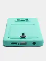 Бирюзовый чехол Xiaomi Poco X3 NFS X3 Pro (Сяоми Поко Х3 Х3 Про), с карманом для карт